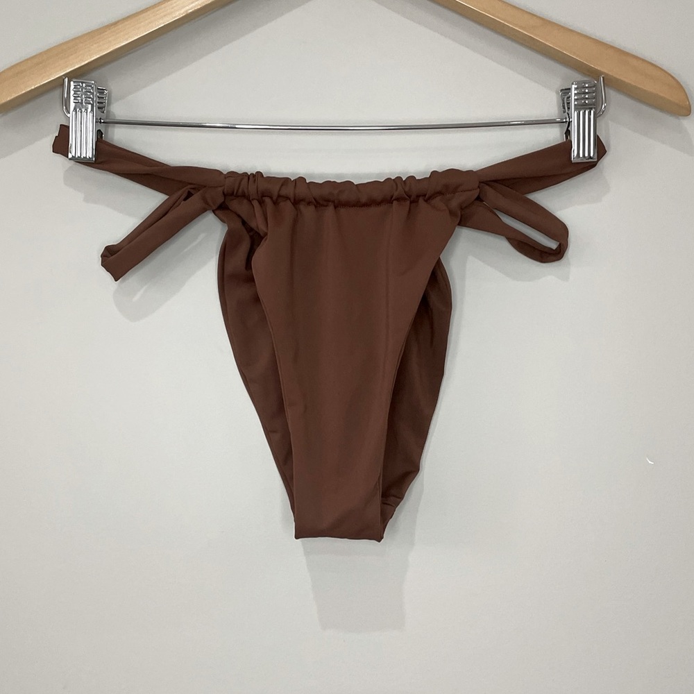 437 four three seven brown bikini bottom XS